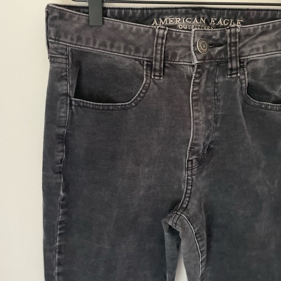 American Eagle Dark Gray Corduroy High Rise Jeggings Size 6 Long - Picture 5 of 9